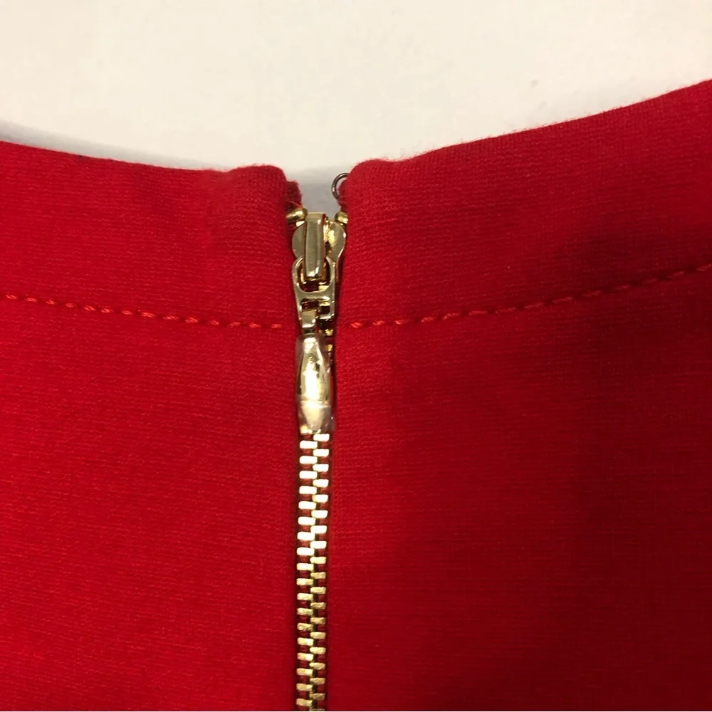 Kate Spade Racquel Ponte Colorblock Red Black Sheath Dress Medium
